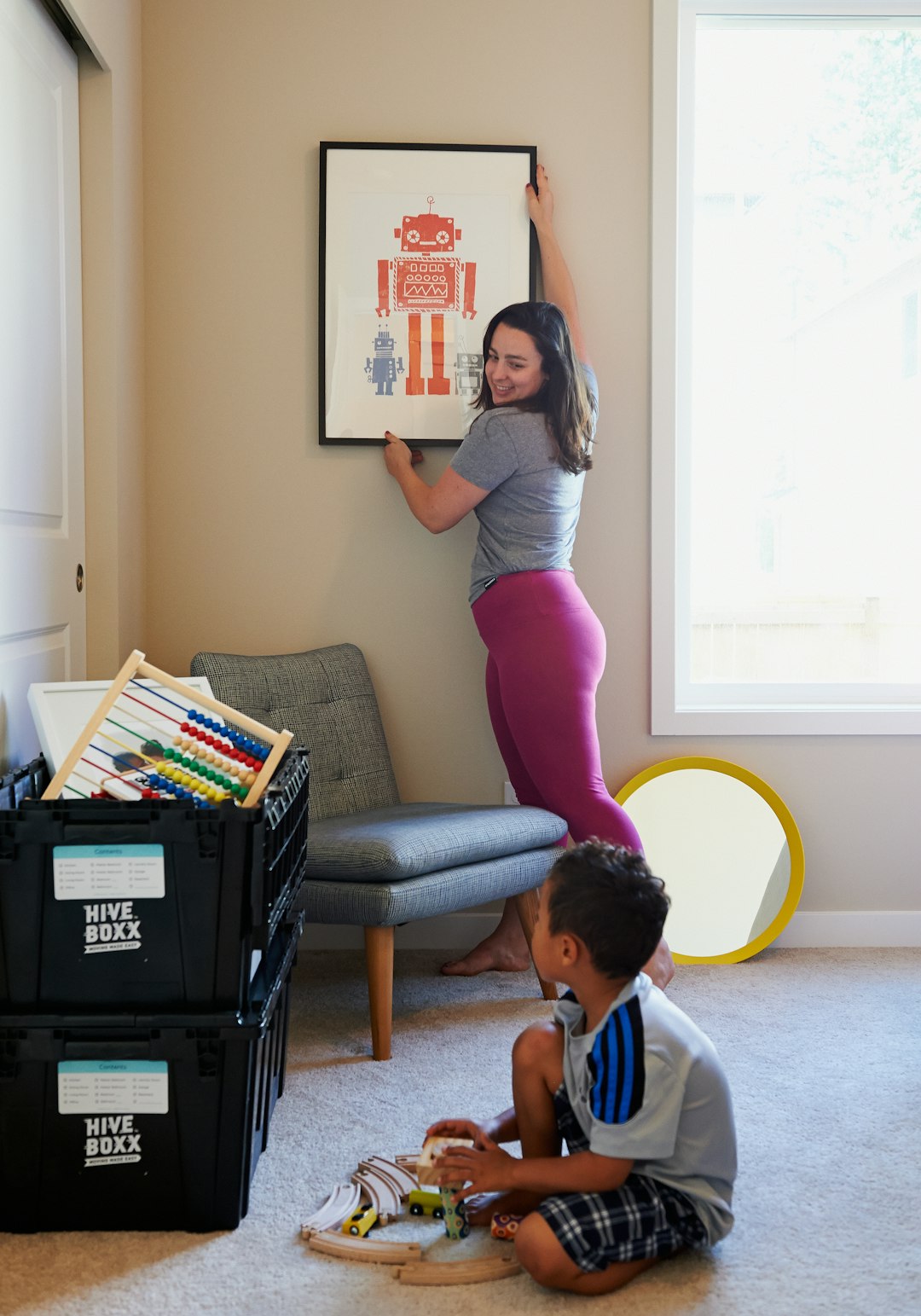 A new homeowner unpacking